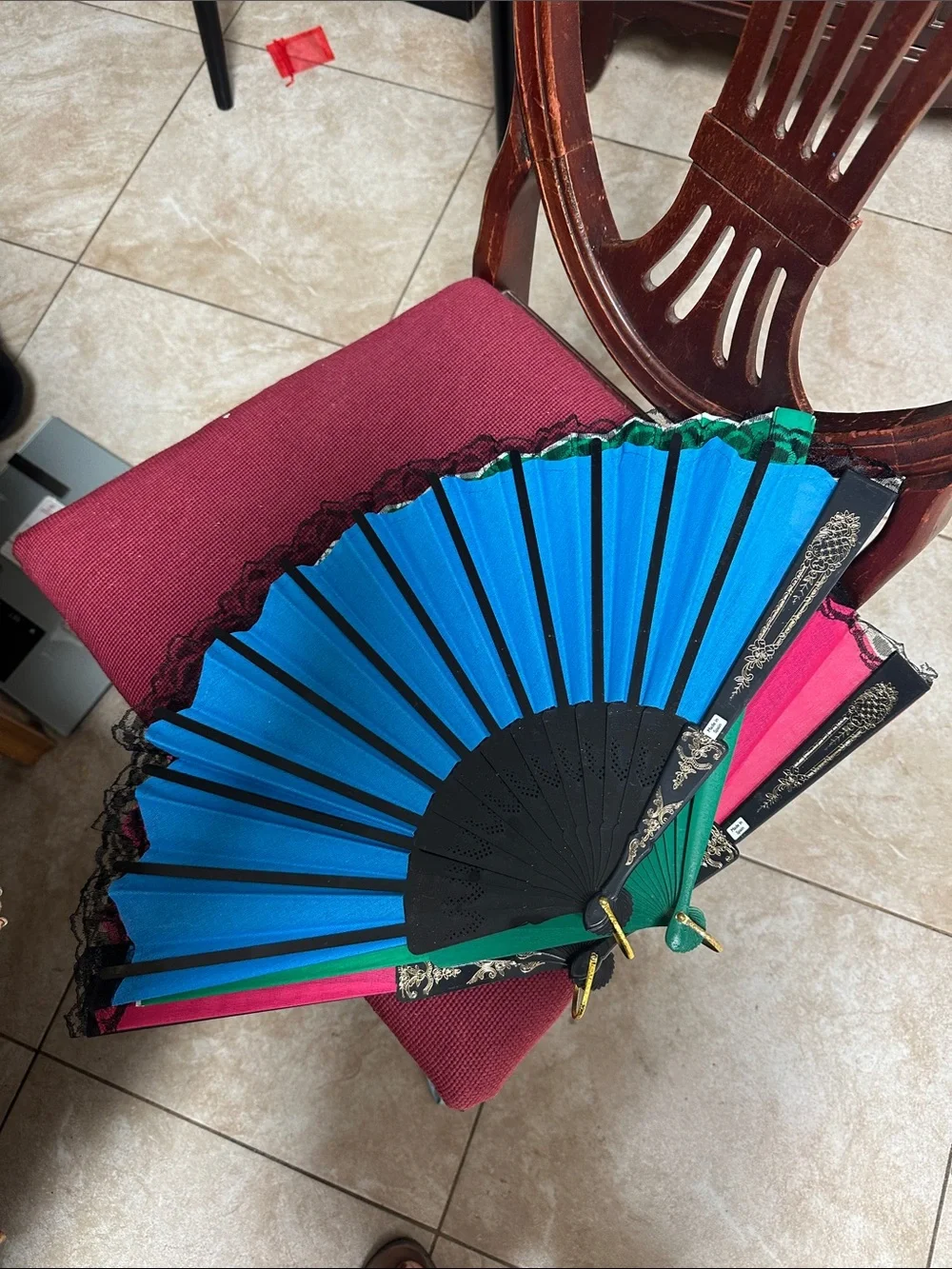 Folding Spanish Hand Fan 🪭 lot of 3